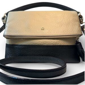 Kate Spade Southport Avenue Maria Ivory Black and Cream Crossbody Satchel Bag